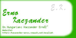 erno kaczander business card